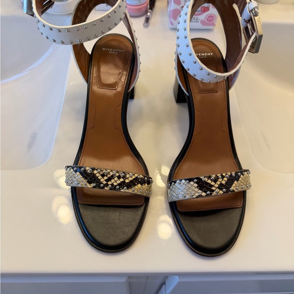 Givenchy Shoes - Givenchy Black and White Snakeskin Heels